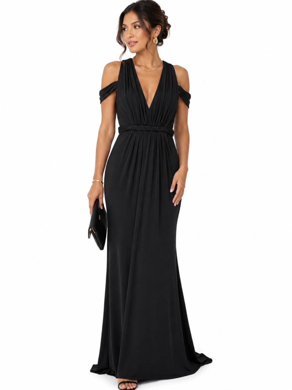 Bariano Australia Evening Gown Size 10 Charcoal Formal Maxi Dress NWT Chiccore